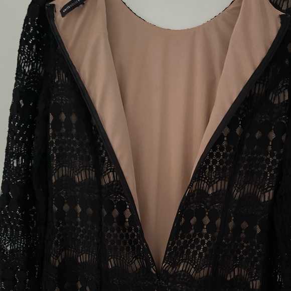 White House Black Market Black Midi Lace Sheath Dress Size 10 12 - Picture 8 of 16